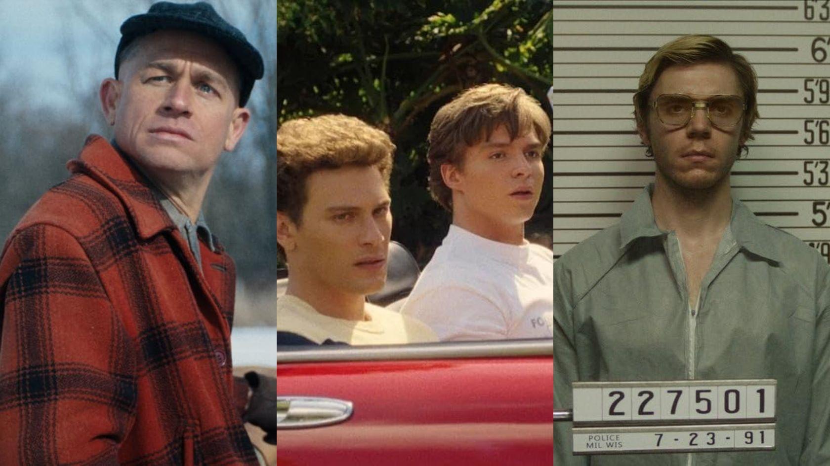 Personagens principais das três temporadas da antologia Monstros da Netflix, incluindo Ed Gein, os irmãos Menendez e Jeffrey Dahmer